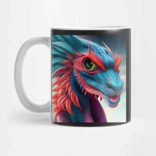 Baby Blue Dragon with Pink Spikes and Big Green Eyes Mug